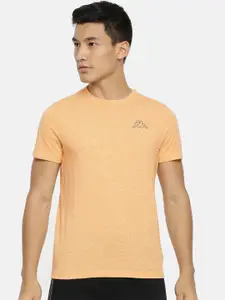 Kappa Men Orange Solid Round Neck T-shirt