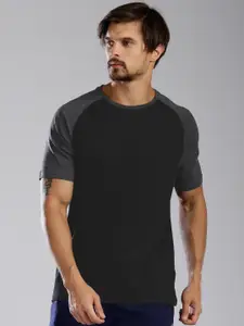 Kappa Men Black Solid Round Neck T-shirt