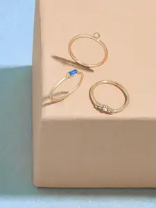Accessorize Women Set Of 3 Baguette Ring