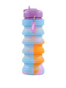 Smily Kiddos Kids Blue & Orange Colourblocked Silicone Expandable Water Bottle