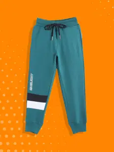 Gini and Jony Boys Teal Green Solid Joggers