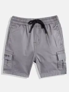 Gini and Jony Boys Grey Solid Cargo Shorts