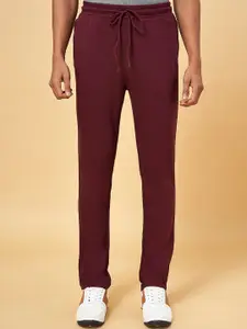 Ajile by Pantaloons Men Maroon Solid Pure Cotton Slim-Fit  Track Pants