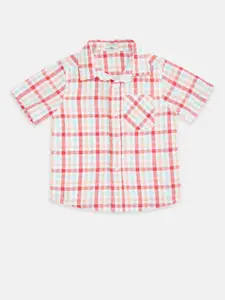 Pantaloons Baby Boys Regular Fit Multicoloured Tartan Checked Cotton Casual Shirt