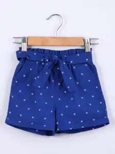 Beebay Girls Blue Printed Shorts