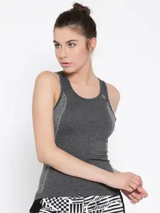 Amante Women Charcoal Grey Solid Fitted Top