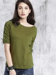 Roadster Women Solid Relaxed Fit T-shirt