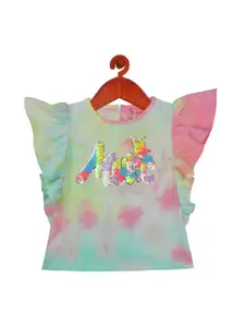 Tiny Girl Green Tie and Dye Print Top