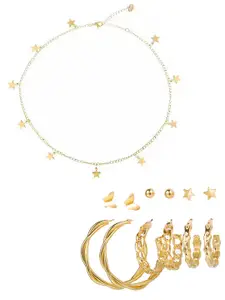 Vembley Gold-Plated Necklace With Earrings Set