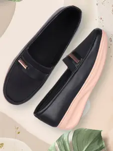 FASHIMO Women Black Loafers