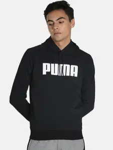 Puma Men Black Active Hoodie Printed Hooded Sweatshirt
