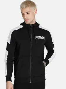 Puma Men Black & White Colourblocked Sporty Jacket