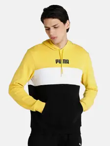 Puma Men Colourblocked Cotton Hooded Sweatshirt