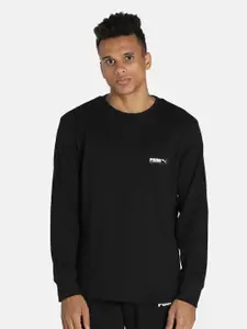 Puma Men Black Solid Cotton Sweatshirt