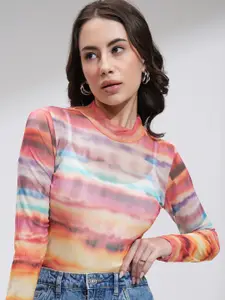 Tokyo Talkies Multicoloured Tie and Dye Print Top