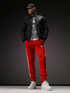 Puma Men Red & White Solid Slim Fit Cotton Sustainable Joggers