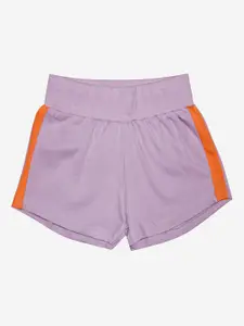 KiddoPanti Girls Purple Sports Shorts