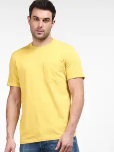 SELECTED Men Yellow Organic Cotton T-shirt