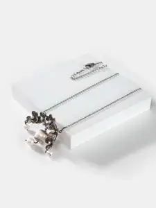 SHAYA Silver-Toned 925 Sterling Silver Oxidised Necklace