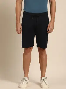 Being Human Men Solid Shorts With Side Typography Details