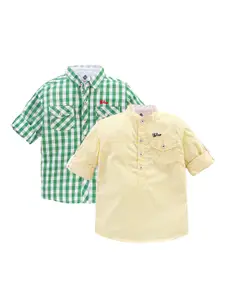 TONYBOY Boys Green Classic Checked Casual Shirt