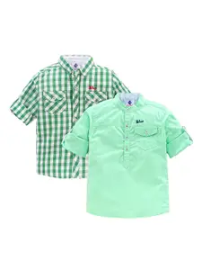 TONYBOY Boys Pack of 2 Classic Pure Cotton Casual Shirts