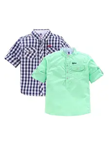 TONYBOY Boys Pack of 2 Classic Pure Cotton Casual Shirts