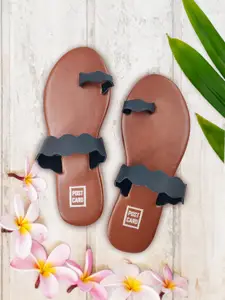 POSTCARD Women Brown One Toe Flats