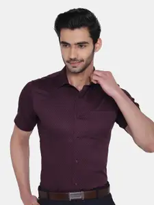 Blackberrys Men Maroon India Slim Fit Printed Formal Shirt