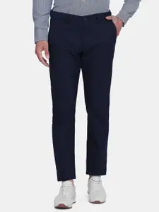 Blackberrys Men Navy Blue B-95 Slim Fit Trousers