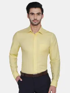 Blackberrys Men Yellow India Slim Fit Cotton Formal Shirt