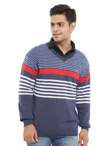 V-Mart Striped Acrylic Pullover Sweater