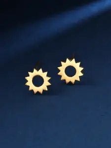 VIRAASI Gold-Toned & Gold-Plated Contemporary Sun Studs Earrings