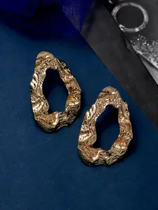 VIRAASI Gold-Toned Contemporary Stud Earrings