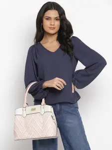 KLEIO Colour Blocked Weave Satchel Handbag