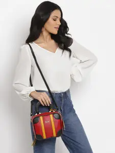 KLEIO Color-Blocked Top Handle Sling Handbag