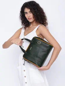 KLEIO PU Textured Twin Color Handbag