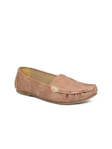 DESIGN CREW Women Pink Solid Regular Loafers