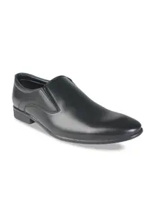 Vardhra Men Black Solid Formal Slip-On Shoes