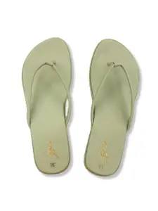 yellowsoles Women Green Thong Flip-Flops