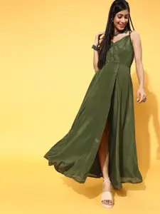 Libas Women Lovely Olive Solid All in the Details Dress