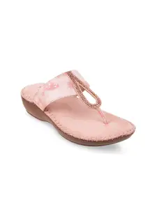 Mochi Pink Embellished Ethnic Sandals