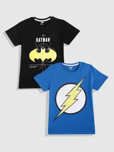 YK Justice League Boys Pack of 2 Printed Pure Cotton T-shirt