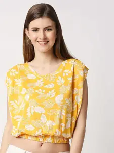 Pepe Jeans Women Yellow Floral Printed Top