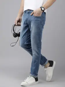 SPYKAR Men Blue Slim Fit Narrow Leg Low-Rise Light Fade Stretchable Jeans