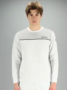 FREESOUL Men White Printed Sweatshirt