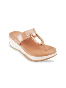 Catwalk Tan Flatform Sandals