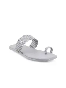 Metro Women Grey One Toe Flats