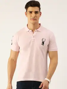 PORTBLAIR Men Pink Polo Collar T-shirt