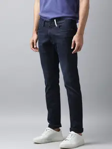 RARE RABBIT Men Navy Blue Slim Fit Light Fade Jeans